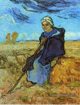 La bergère après Millet Vincent van Gogh Peinture à l'huile